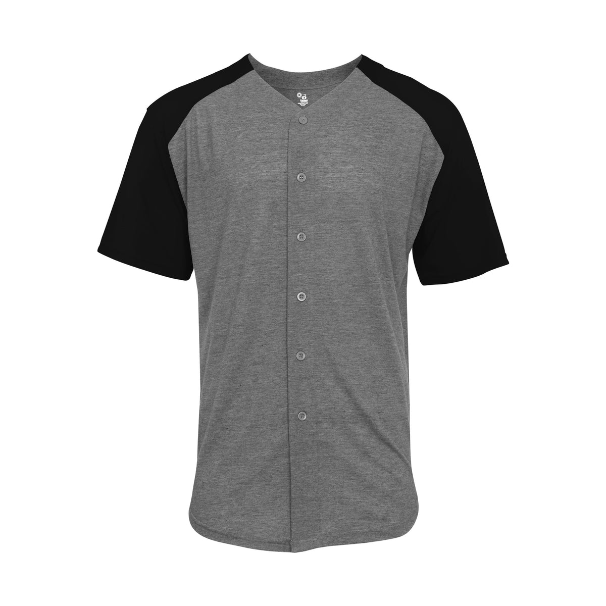 Badger Sport Men's Tri-blend Full Button Tee