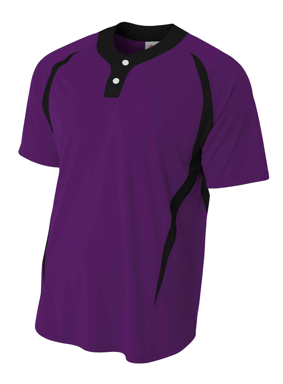 A4 Men's 2-Button Color Block Henley-1