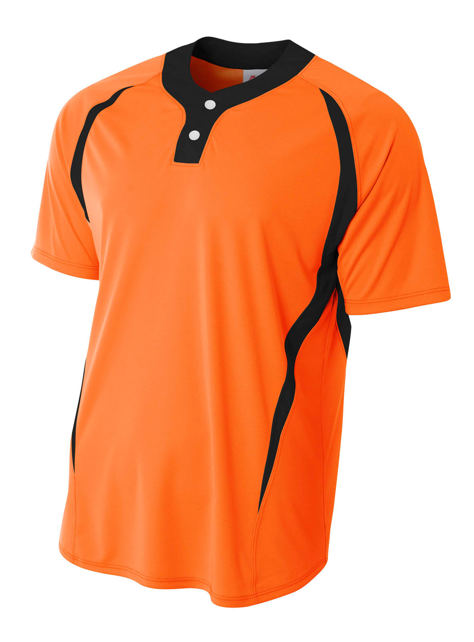 A4 Men's 2-Button Color Block Henley-1