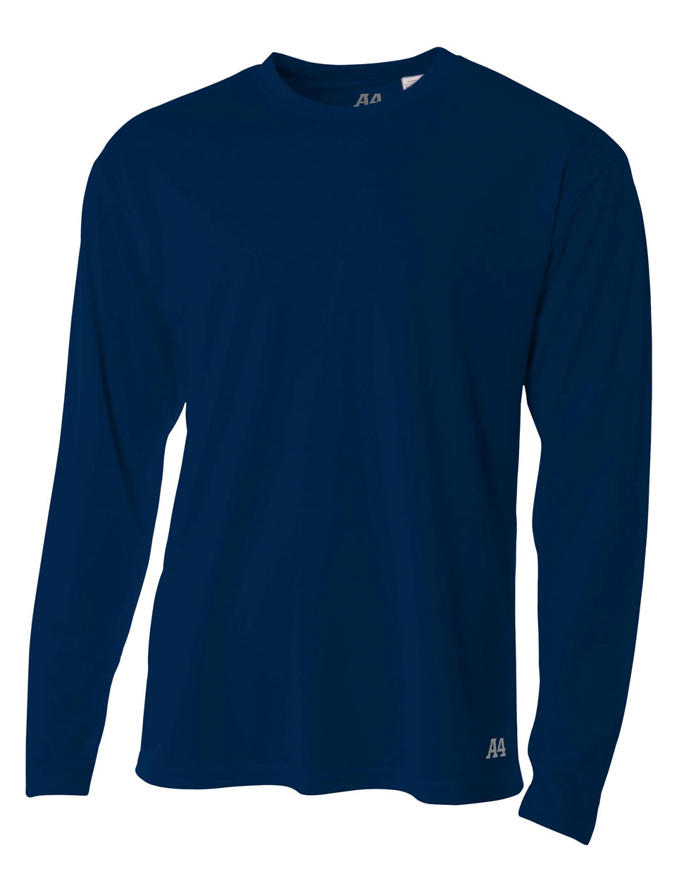 A4 Men's Long Sleeve Birds-Eye Mesh Crew-1