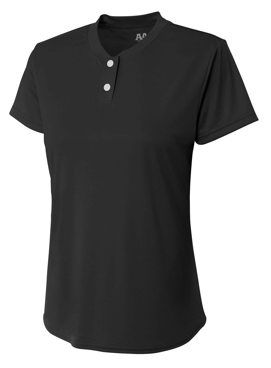A4 Girl's Tek 2-Button Henley-1