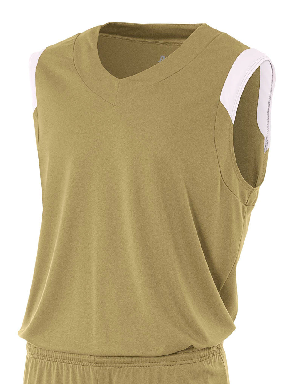 A4 Youth Moisture Management V-Neck Muscle-1