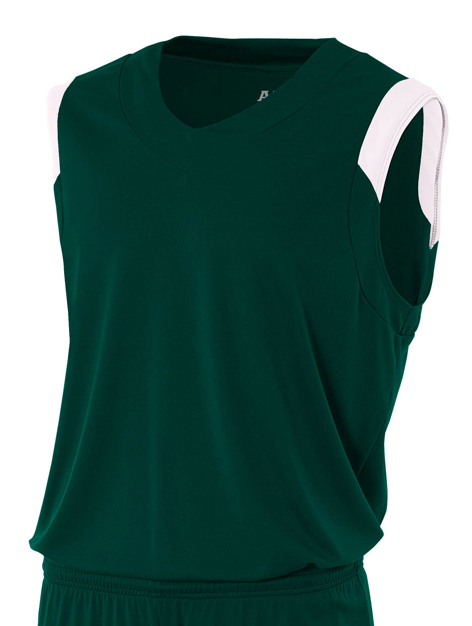 A4 Youth Moisture Management V-Neck Muscle-1
