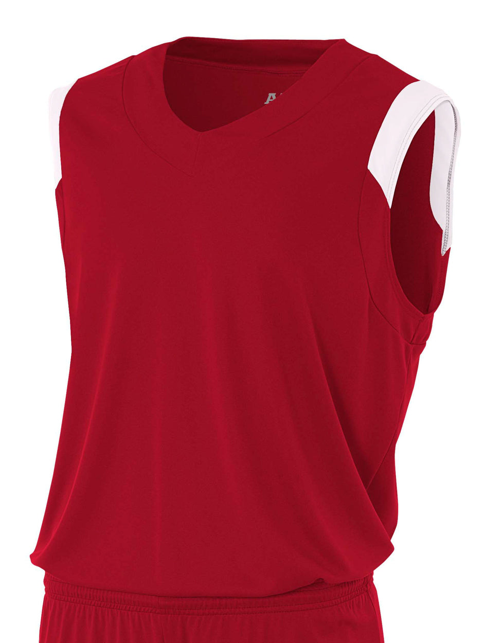 A4 Youth Moisture Management V-Neck Muscle-1
