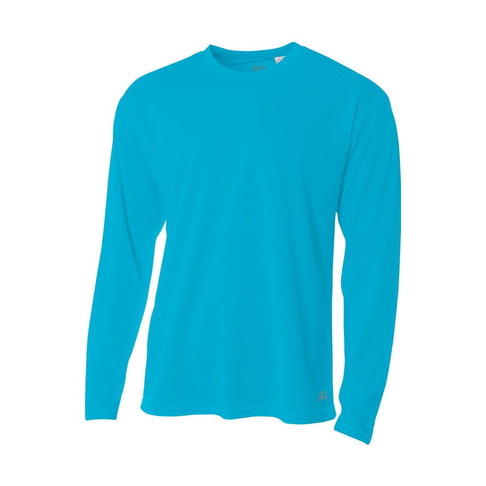 A4 Men's Long Sleeve Birds-Eye Mesh Crew-1