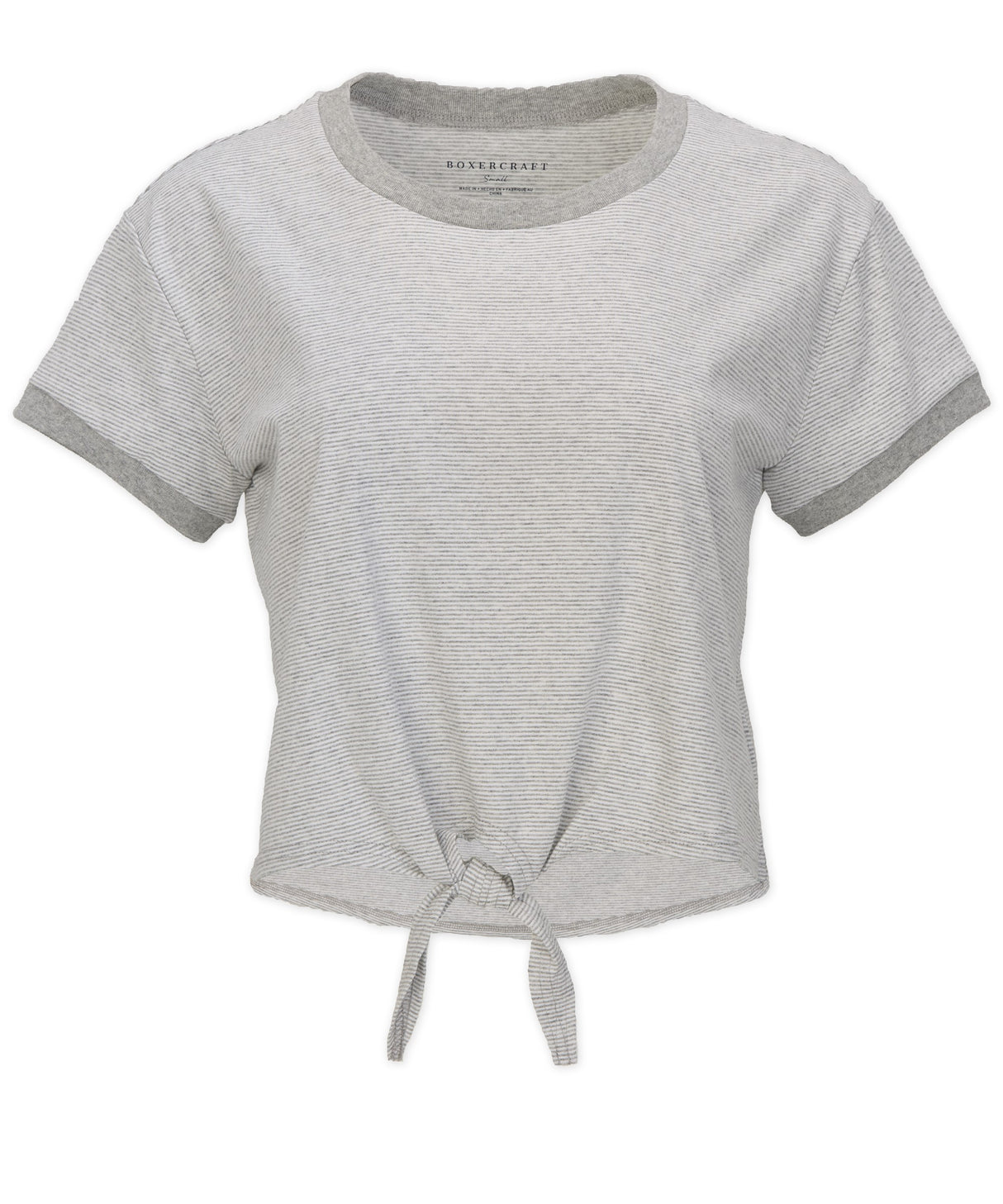 Boxercraft Women's Striped Tie Front Tee