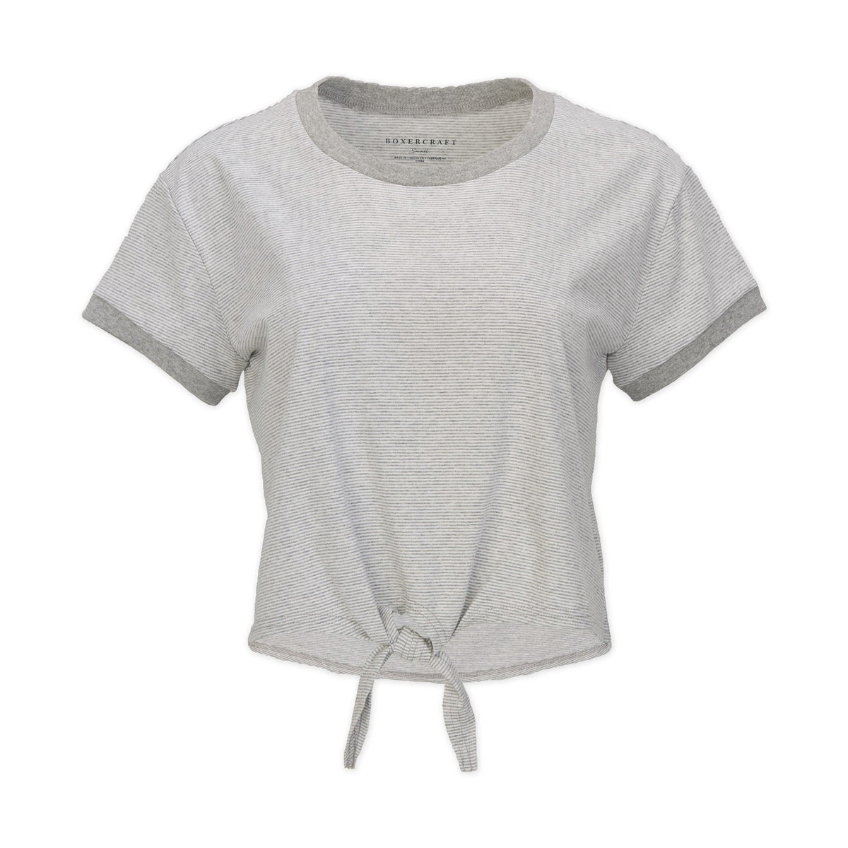 Boxercraft Women's Striped Tie Front Tee