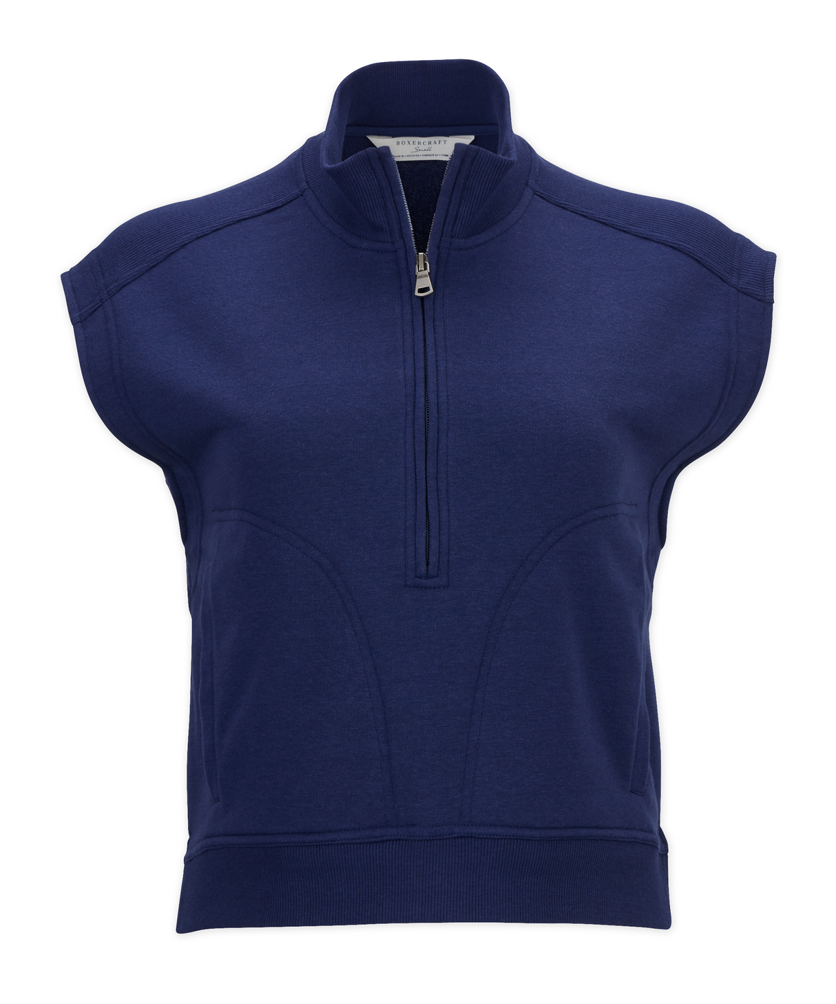 Boxercraft Women's Sleeveless Terry Half Zip Pullover-1
