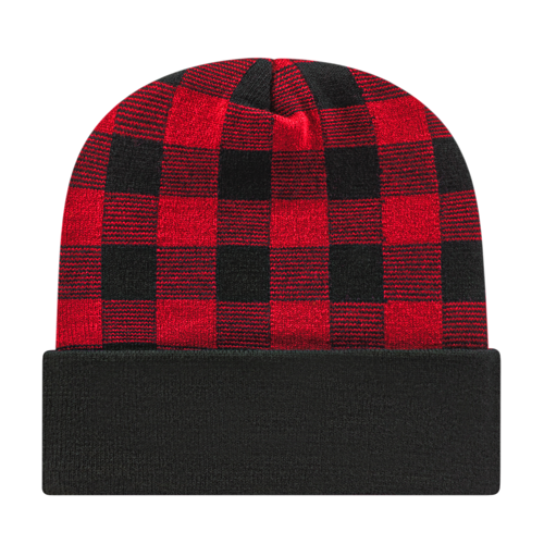 Cap America RKP12 Plaid Knit Cap with Cuff