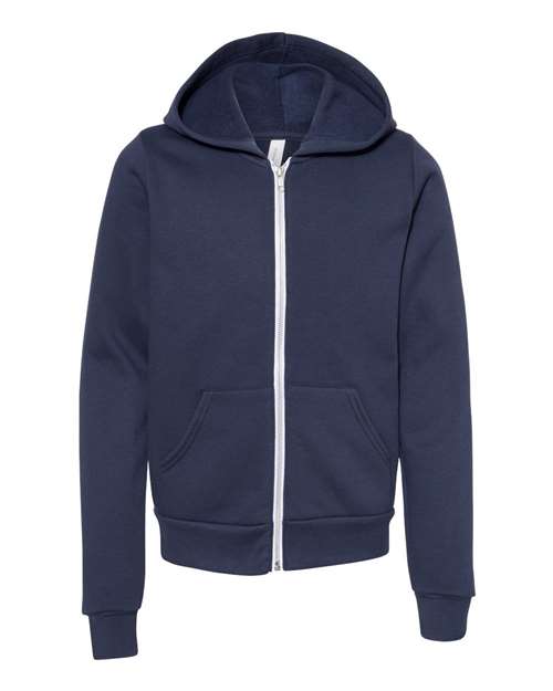 BELLA + CANVAS Youth Sponge Fleece Full-Zip Hoodie Sweatshirt-1