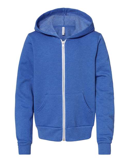 BELLA + CANVAS Youth Sponge Fleece Full-Zip Hoodie Sweatshirt-1