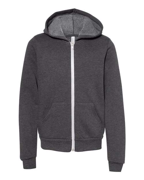 BELLA + CANVAS Youth Sponge Fleece Full-Zip Hoodie Sweatshirt-1