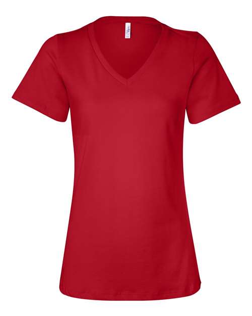 BELLA + CANVAS Women's Relaxed Jersey V-Neck Tee BC6405-1