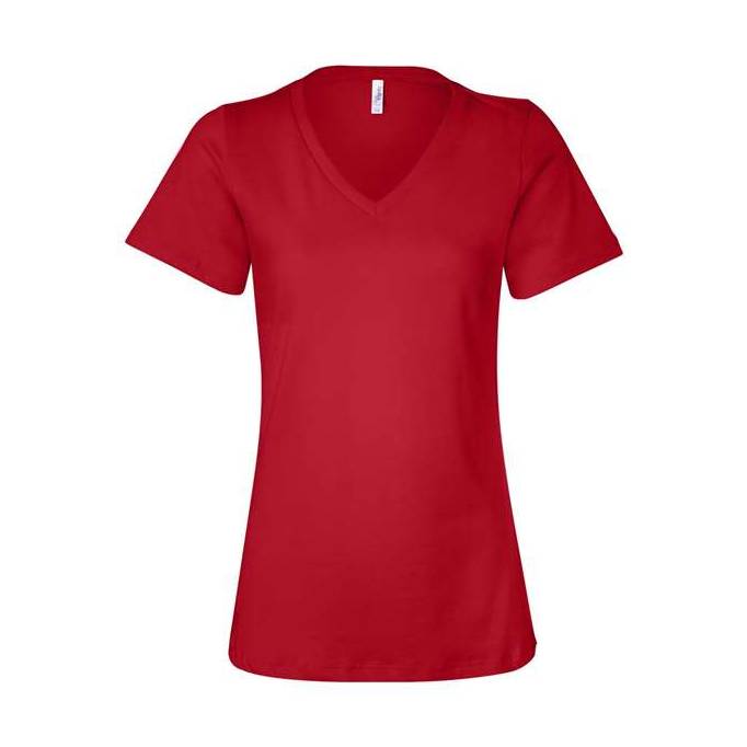 BELLA + CANVAS Women's Relaxed Jersey V-Neck Tee BC6405-1