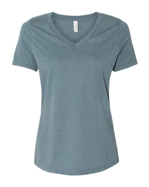 BELLA + CANVAS Women's Relaxed Heather CVC V-Neck Tee-1