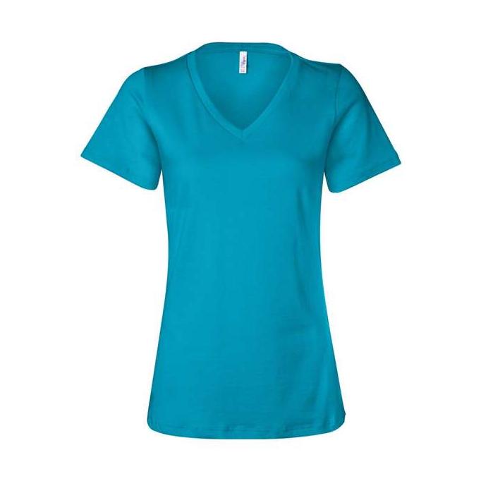 BELLA + CANVAS Women's Relaxed Jersey V-Neck Tee BC6405-1