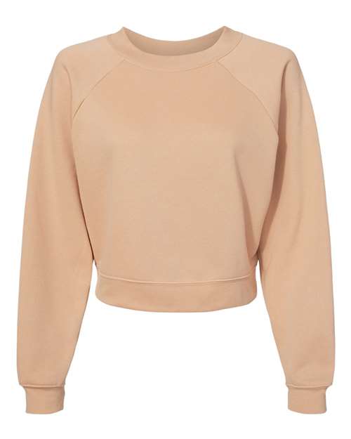 BELLA + CANVAS Women's Crop Raglan Fleece Crewneck Sweatshirt-1