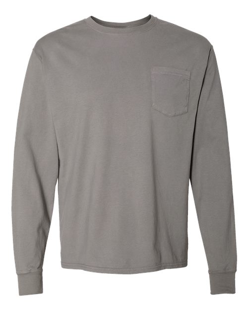ComfortWash by Hanes Men's Garment-Dyed Long Sleeve T-Shirt With a Pocket-1