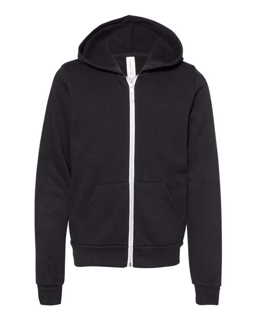 BELLA + CANVAS Youth Sponge Fleece Full-Zip Hoodie Sweatshirt-1