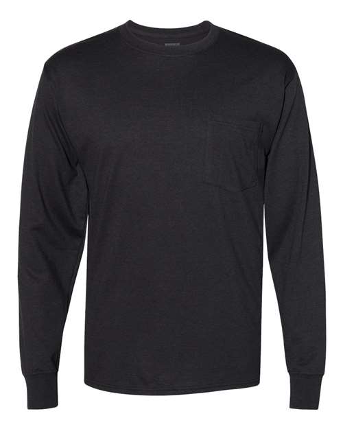 Men's Workwear Long Sleeve Pocket T-Shirt-1