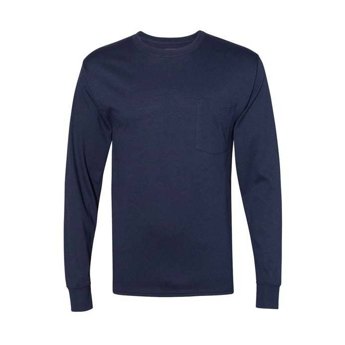 Men's Workwear Long Sleeve Pocket T-Shirt-1