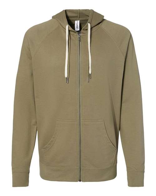 Independent Trading Co. Men's Icon Lightweight Loopback Terry Full-Zip Hooded Sweatshirt-1