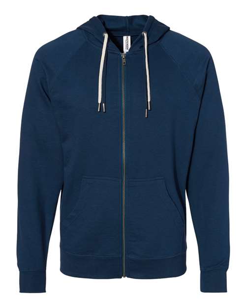 Independent Trading Co. Men's Icon Lightweight Loopback Terry Full-Zip Hooded Sweatshirt-1