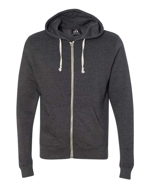 J. America Unisex Triblend Full-Zip Hooded Sweatshirt 4249-1