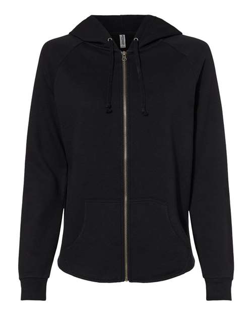 Independent Trading Co. Women's California Wave Wash Full-Zip Hooded Sweatshirt-1
