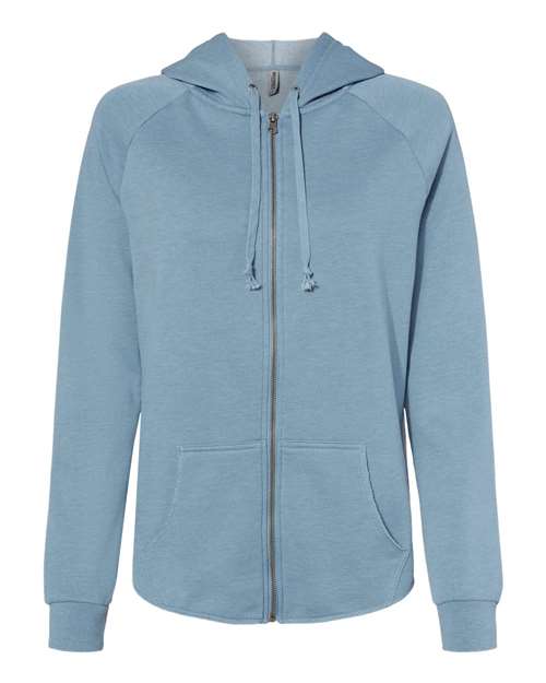 Independent Trading Co. Women's California Wave Wash Full-Zip Hooded Sweatshirt-1