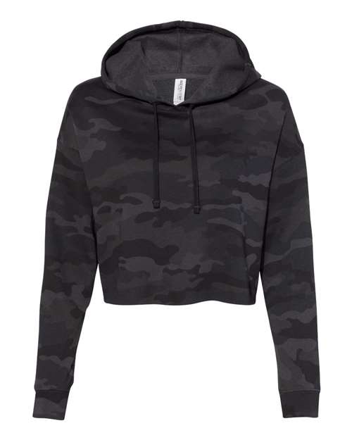 Independent Trading Co. Women’s Lightweight Crop Hooded Sweatshirt-1