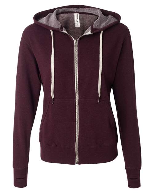 Independent Trading Co. Men's Heathered French Terry Full-Zip Hooded Sweatshirt-1