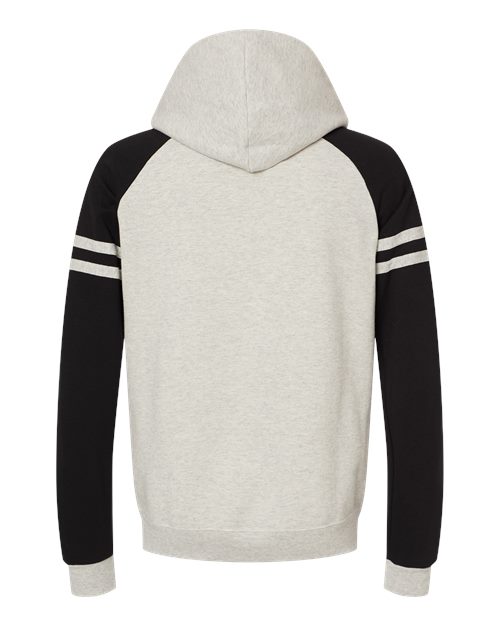 JERZEES Men's Nublend Varsity Colorblocked Raglan Hooded Sweatshirt-2