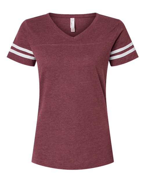 LAT Women's Football V-Neck Fine Jersey Tee-1