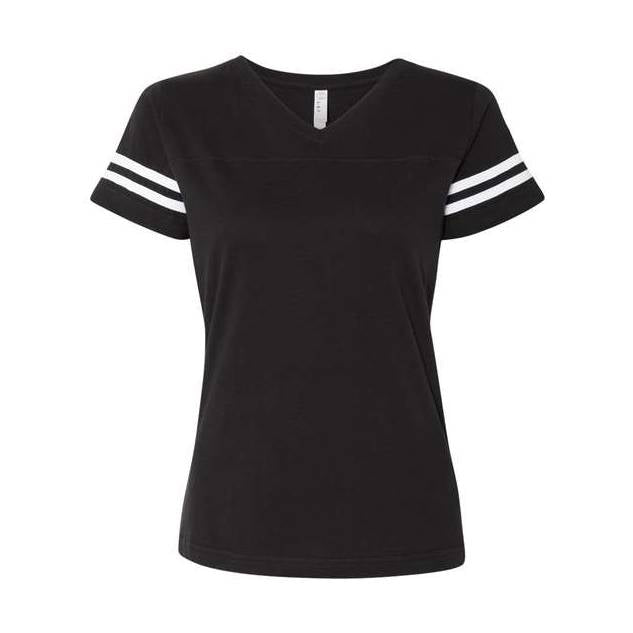 LAT Women's Football V-Neck Fine Jersey Tee-1