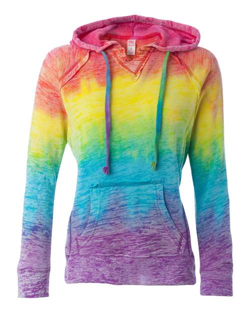 MV Sport Women’s Courtney Burnout V-Notch Hooded Sweatshirt-1