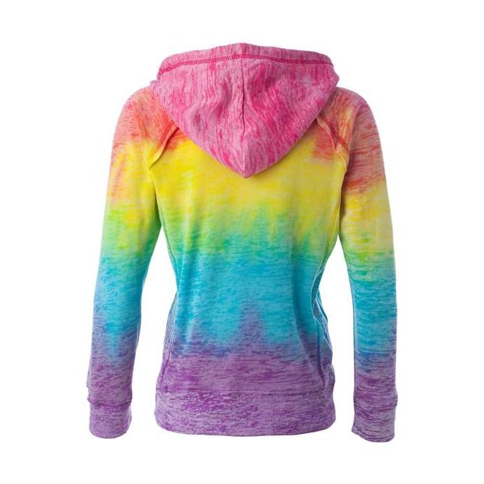 MV Sport Women’s Courtney Burnout V-Notch Hooded Sweatshirt-3
