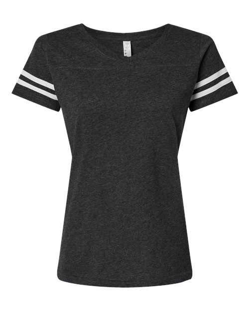 LAT Women's Football V-Neck Fine Jersey Tee-1