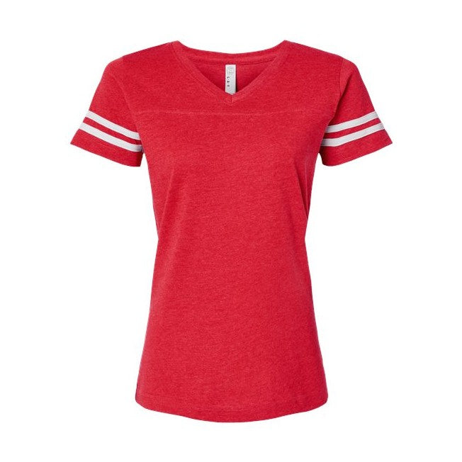 LAT Women's Football V-Neck Fine Jersey Tee-1