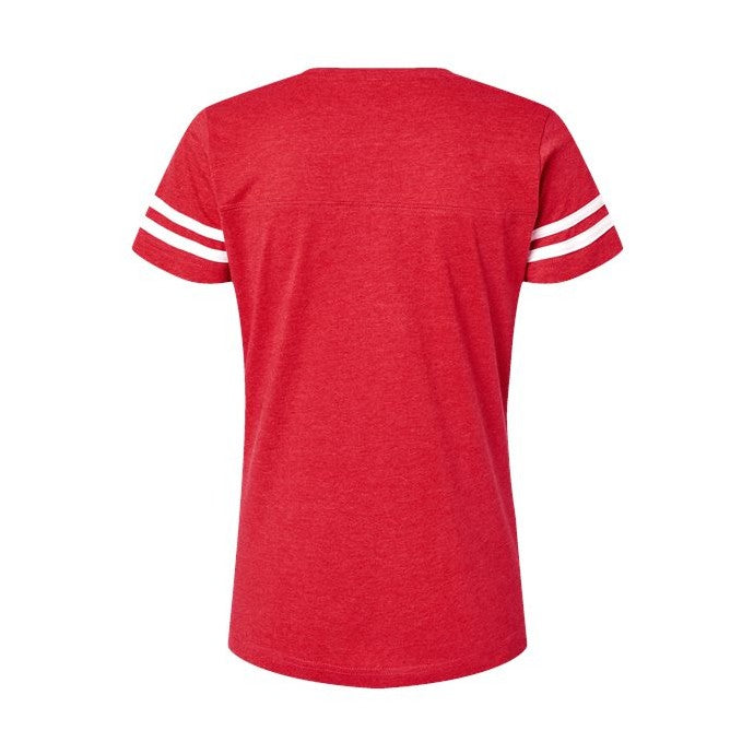 LAT Women's Football V-Neck Fine Jersey Tee-2