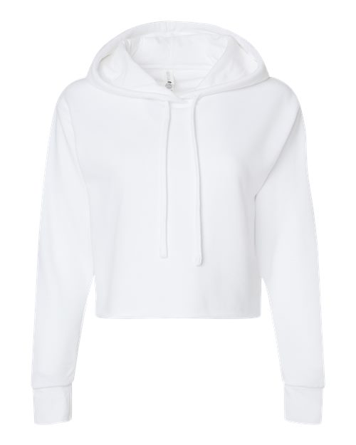 Next Level Women's Laguna Sueded Raw Edge Crop Hoodie Sweatshirt-1