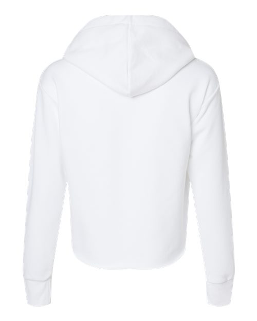 Next Level Women's Laguna Sueded Raw Edge Crop Hoodie Sweatshirt-2