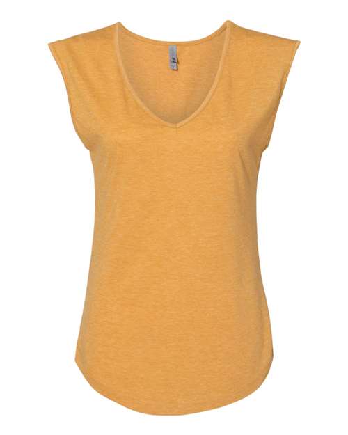 Next Level Women's Festival Sleeveless Deep V-Neck T-Shirt-1