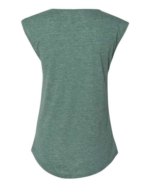 Next Level Women's Festival Sleeveless Deep V-Neck T-Shirt-2