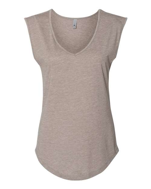 Next Level Women's Festival Sleeveless Deep V-Neck T-Shirt-1