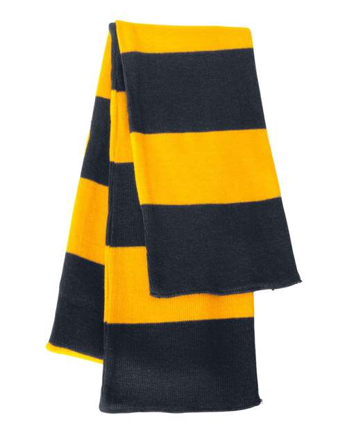 Sportsman Rugby-Striped Knit Scarf-2