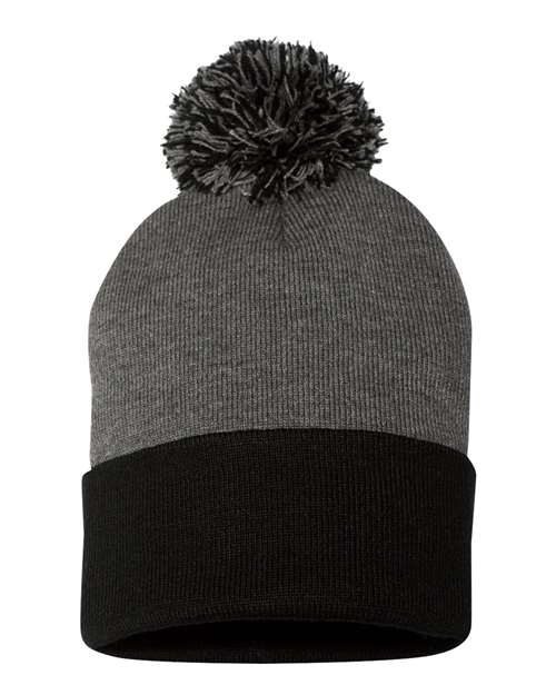 Sportsman 12" Pom-Pom Cuffed Beanie-1