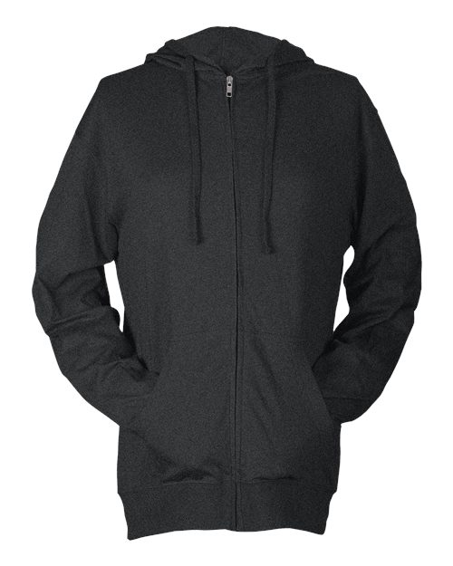 Tultex Men's Beach Full-Zip Hooded Long Sleeve T-Shirt-1