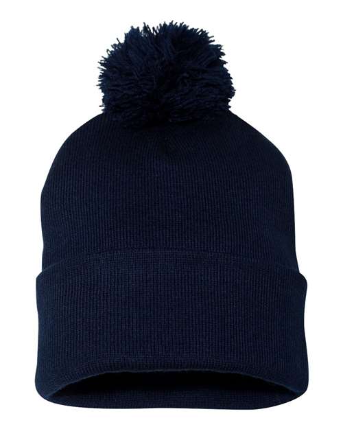 Sportsman 12" Pom-Pom Cuffed Beanie-1