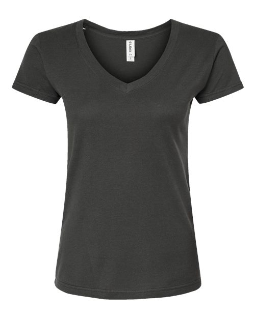 Tultex Women's Fine Jersey V-Neck T-Shirt-1